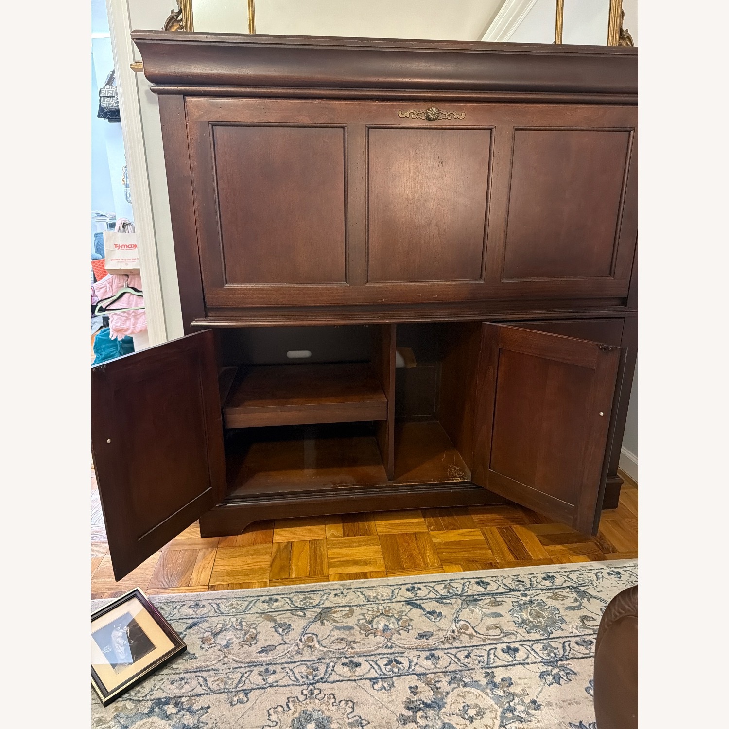 Brown Wood Desk/Storage Unit - image-5