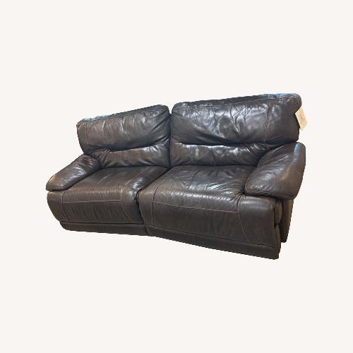 Used Leather Electric Reclining Sofa Brown for sale on AptDeco