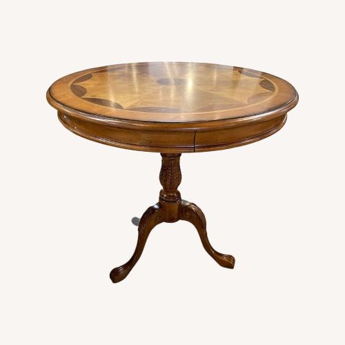 Used Carissa Pie-Cut Top Pedestal Foyer Side Table for sale on AptDeco