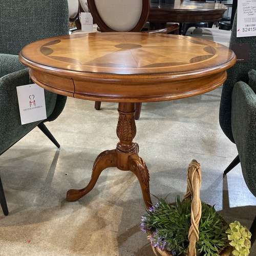 Used Carissa Pie-Cut Top Pedestal Foyer Side Table for sale on AptDeco