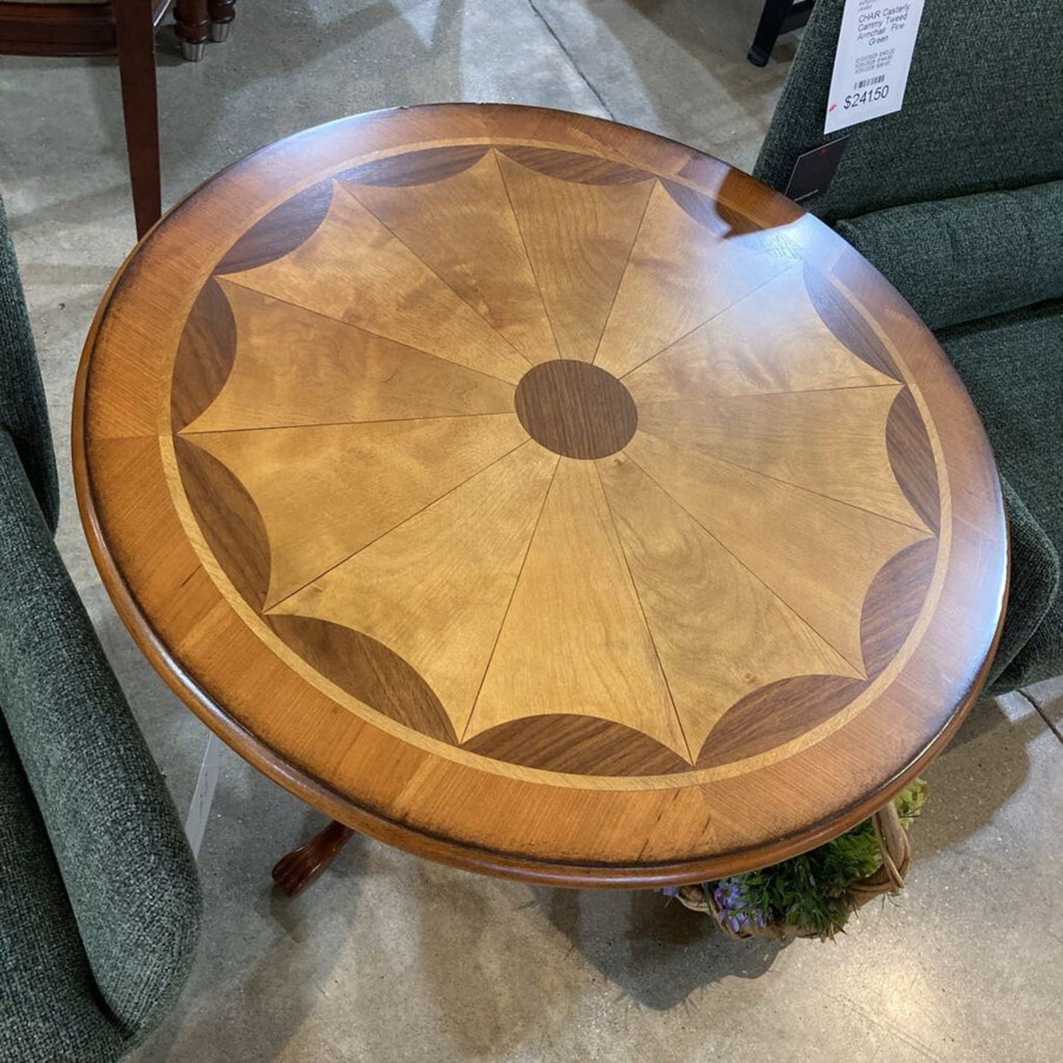 Carissa Pie-Cut Top Pedestal Foyer Side Table - image-3