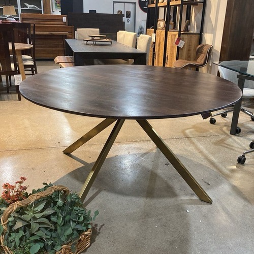 Used Bloomhome Carter Wooden Iron Round Dining Table for sale on AptDeco