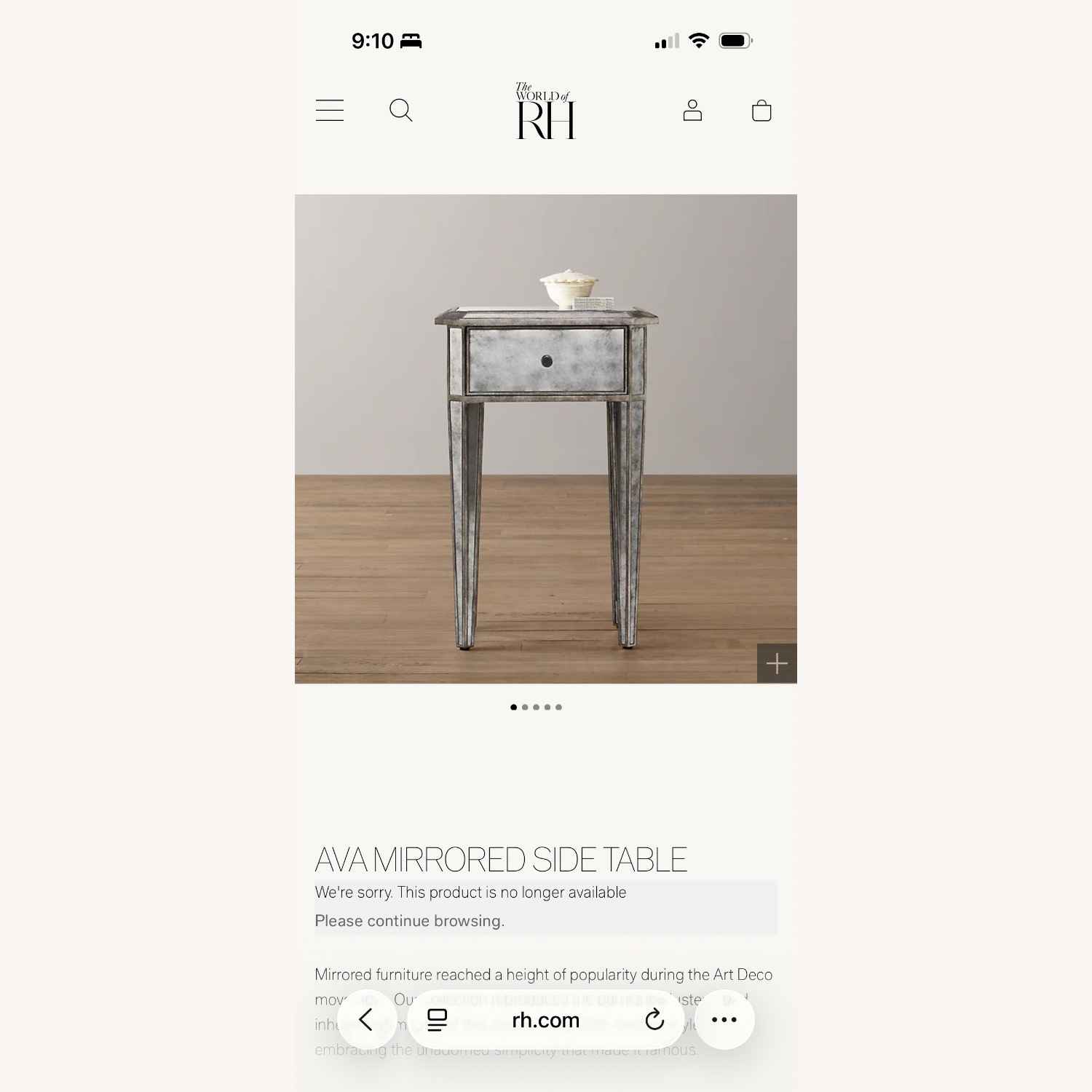 Restoration Hardware Ava Silver Glass Side Table - image-4