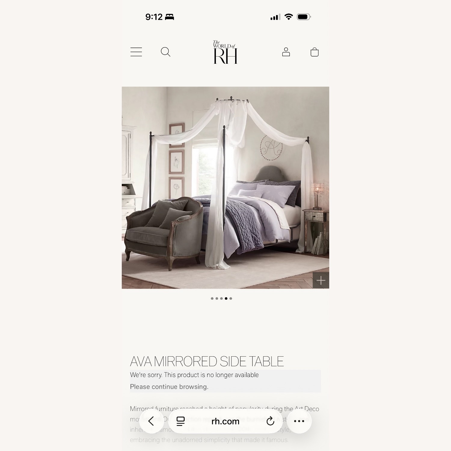 Restoration Hardware Ava Silver Glass Side Table - image-6