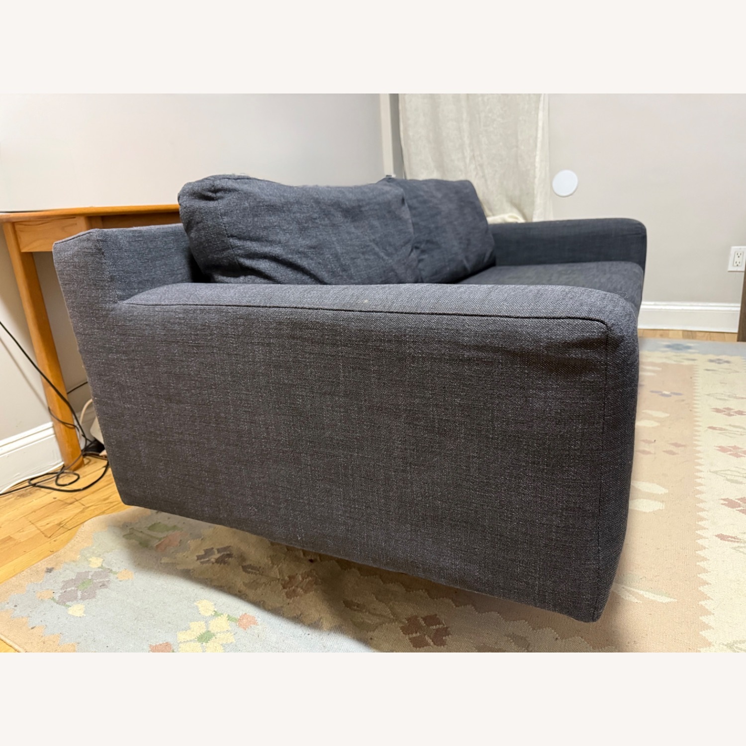 Blue Fabric 2 Seater Sofa - image-7