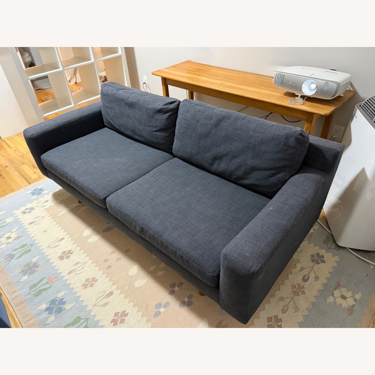 Blue Fabric 2 Seater Sofa - image-4