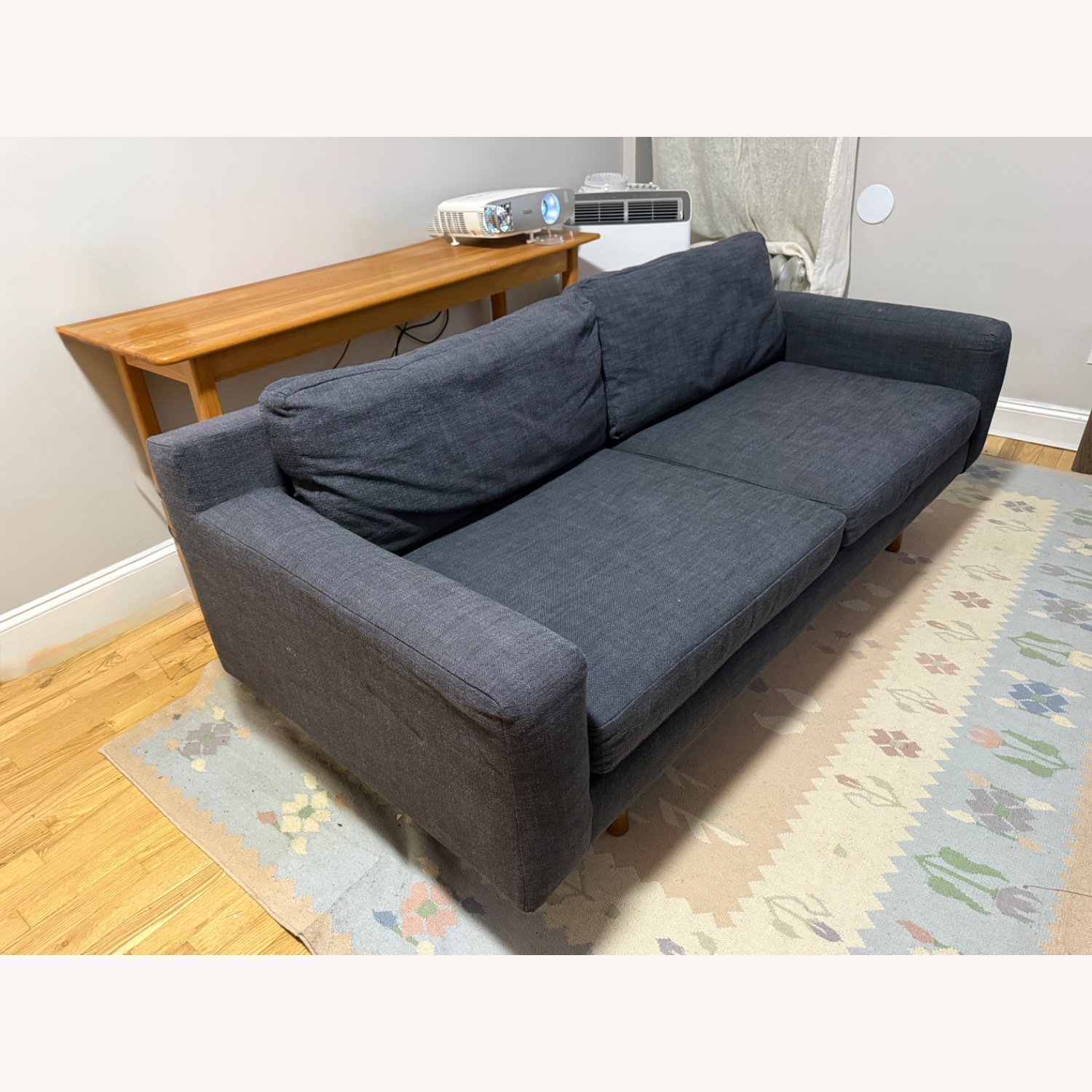 Blue Fabric 2 Seater Sofa - image-3