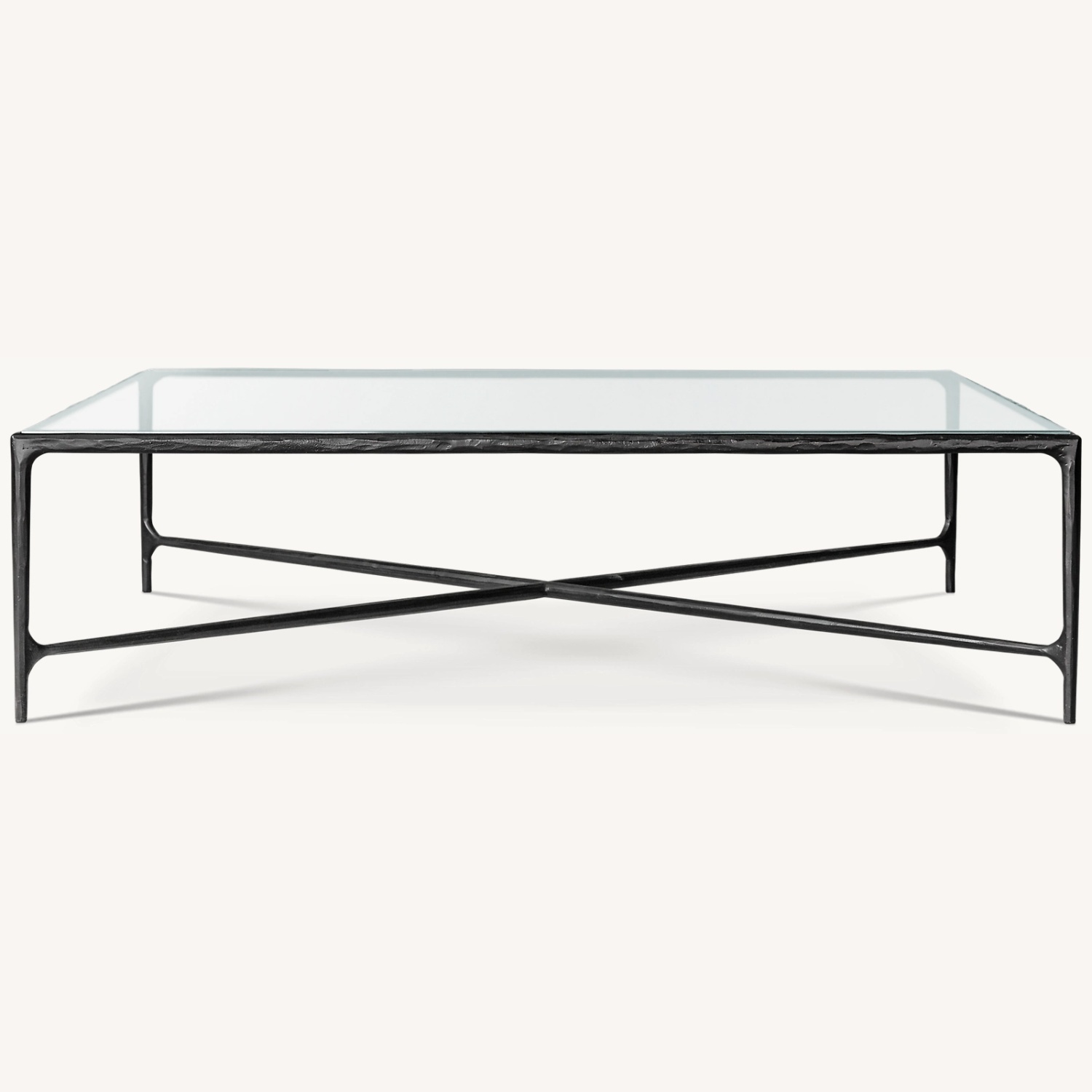 Restoration Hardware Thaddeus Black Glass Bronze Table - image-0