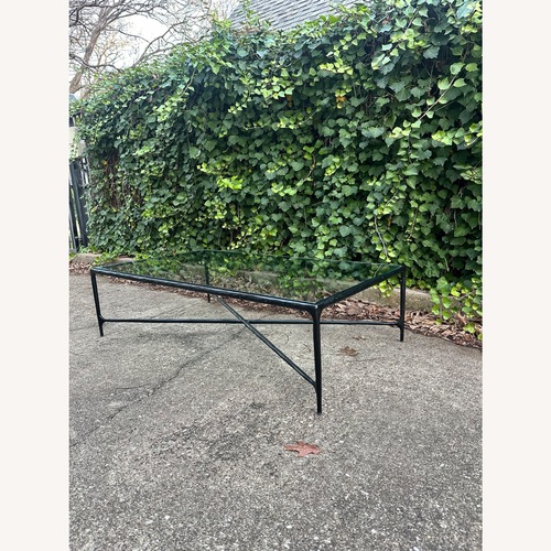 Used Restoration Hardware Thaddeus Black Glass Bronze Table for sale on AptDeco