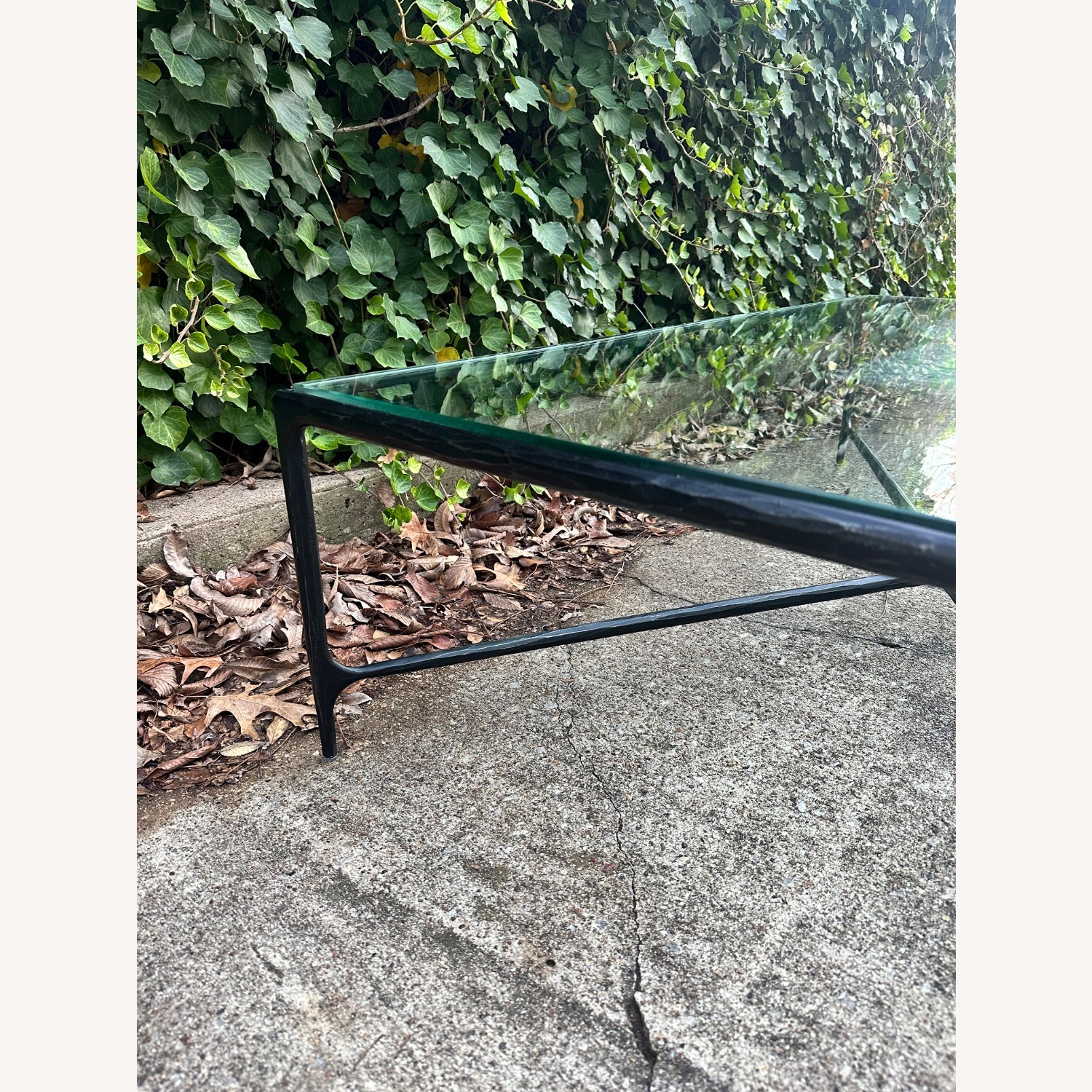 Restoration Hardware Thaddeus Black Glass Bronze Table - image-7