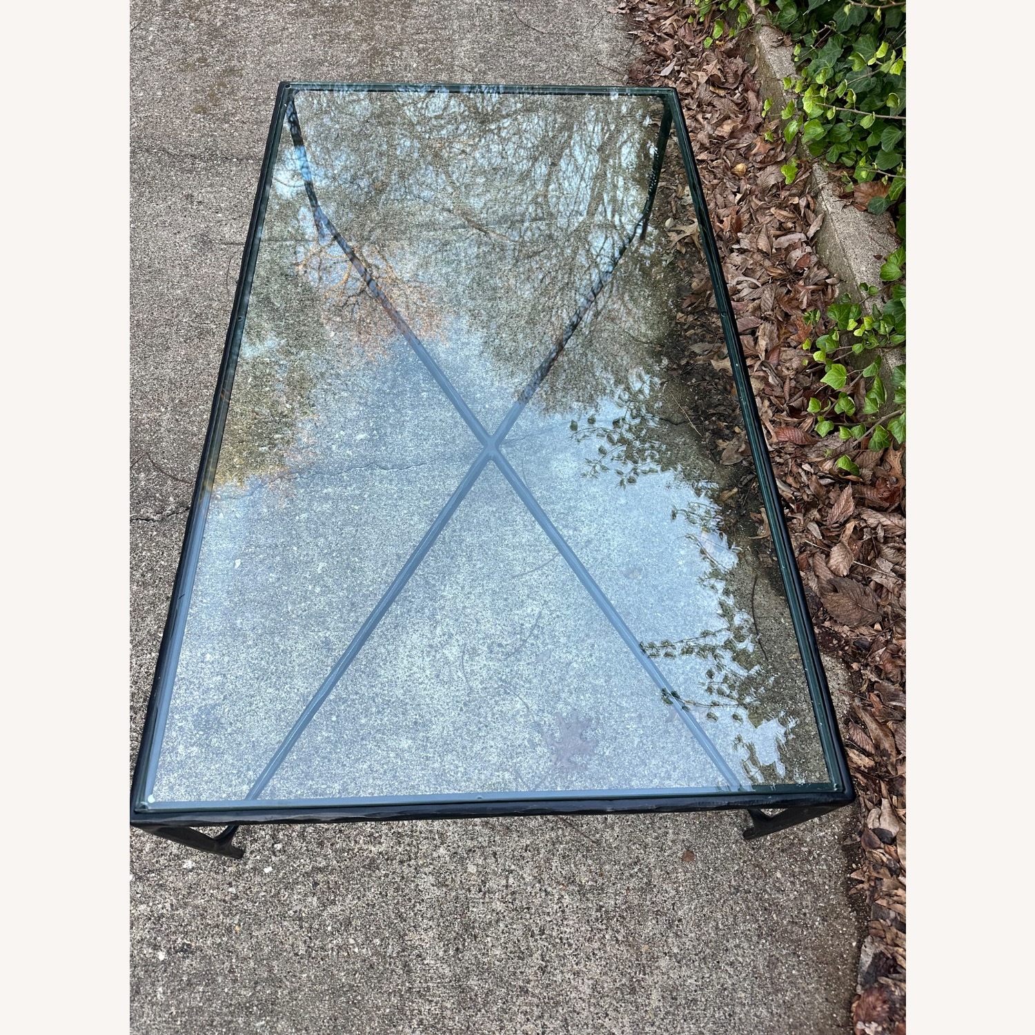 Restoration Hardware Thaddeus Black Glass Bronze Table - image-3