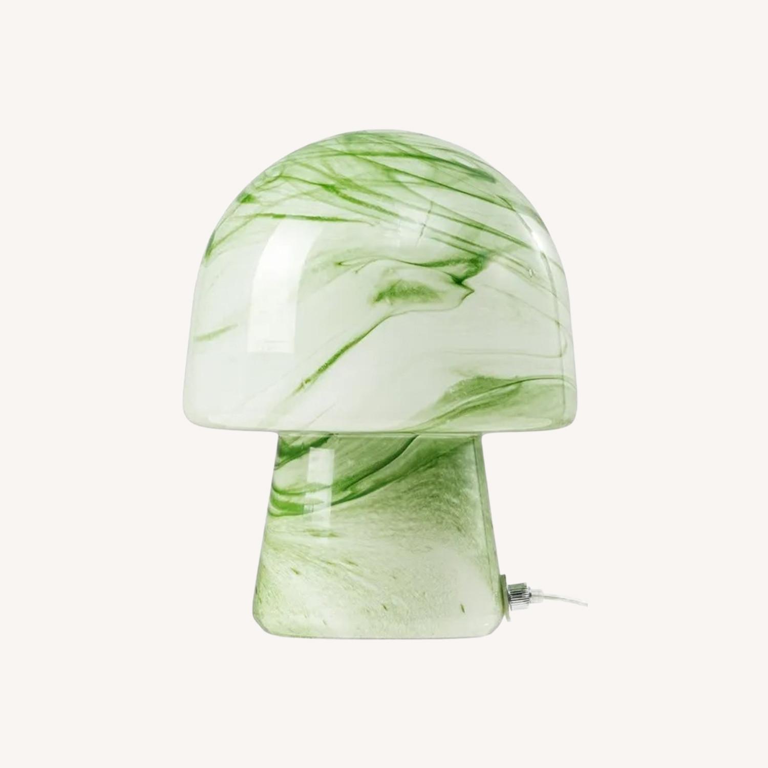 Green Glass Table Lamp - image-0