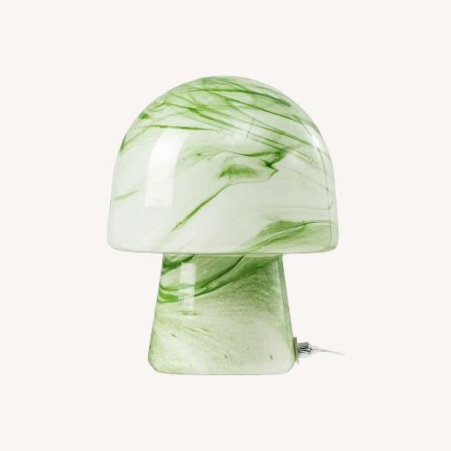 Used Green Glass Table Lamp for sale on AptDeco