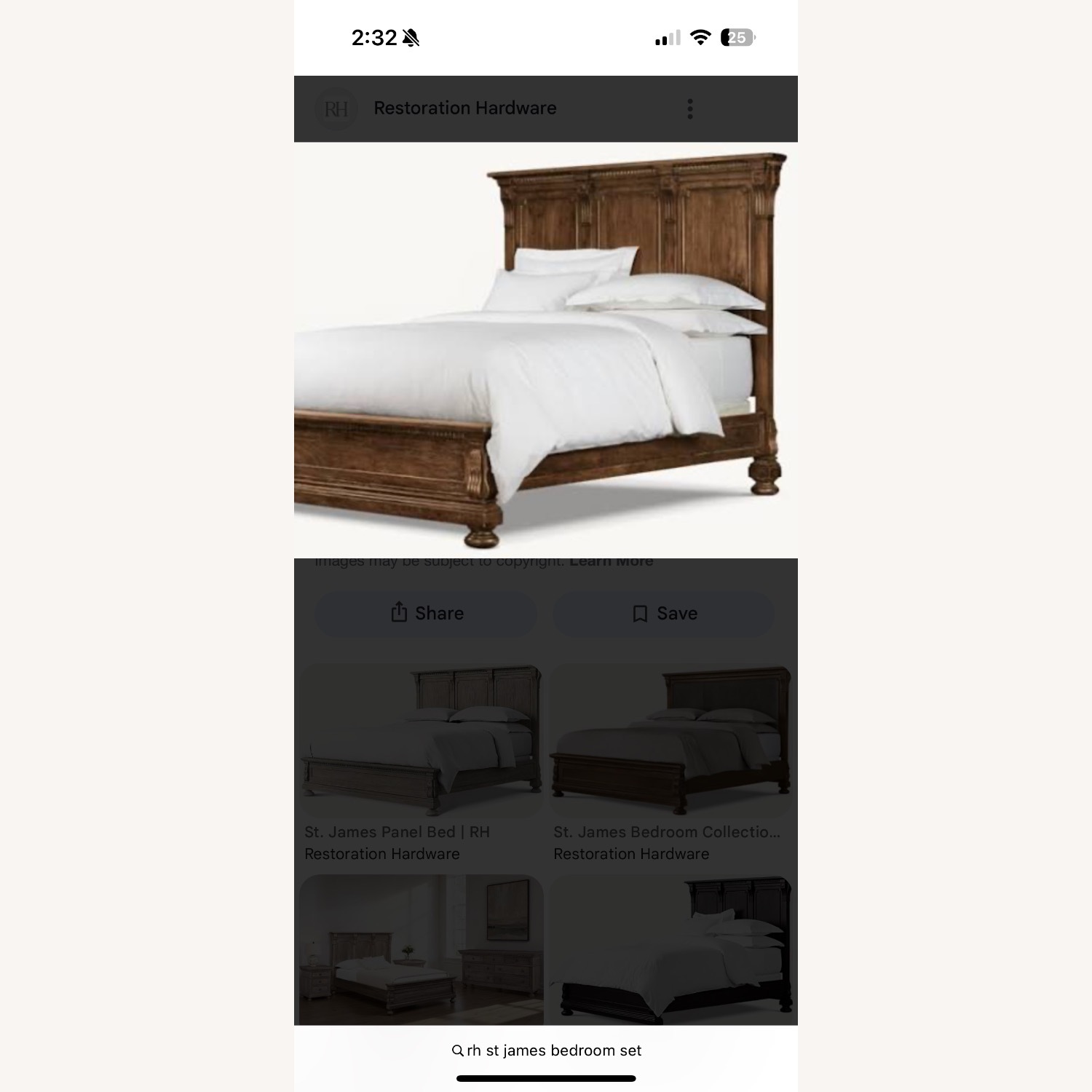 Restoration Hardware St James King Bed - image-3