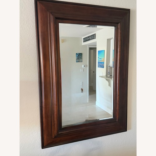 Used Bassett Dark Brown Wood Wall Mirror for sale on AptDeco