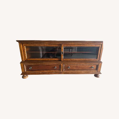 Used Bassett Dark Brown Wood Media Storage for sale on AptDeco