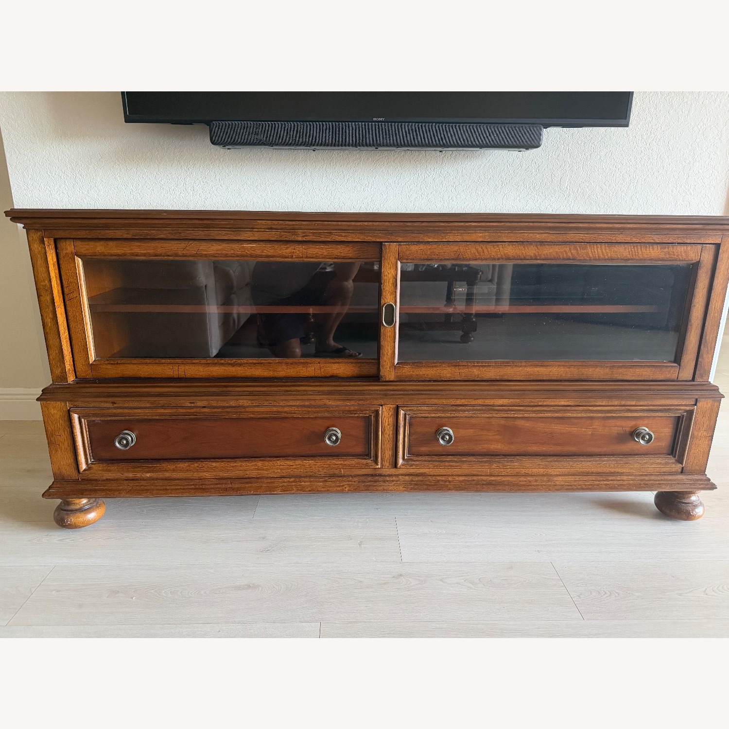 Bassett Dark Brown Wood Media Storage - image-1