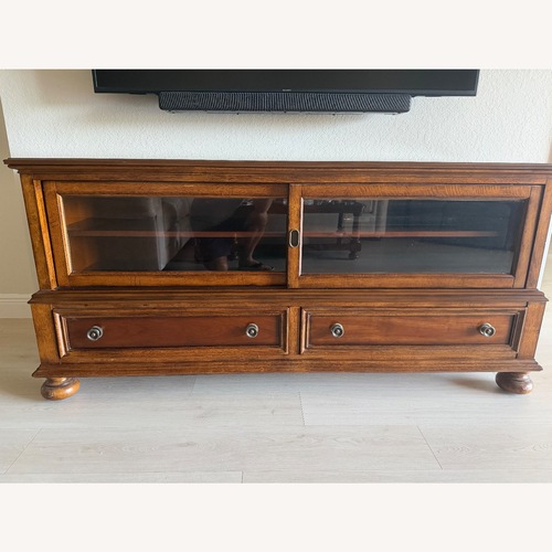 Used Bassett Dark Brown Wood Media Storage for sale on AptDeco