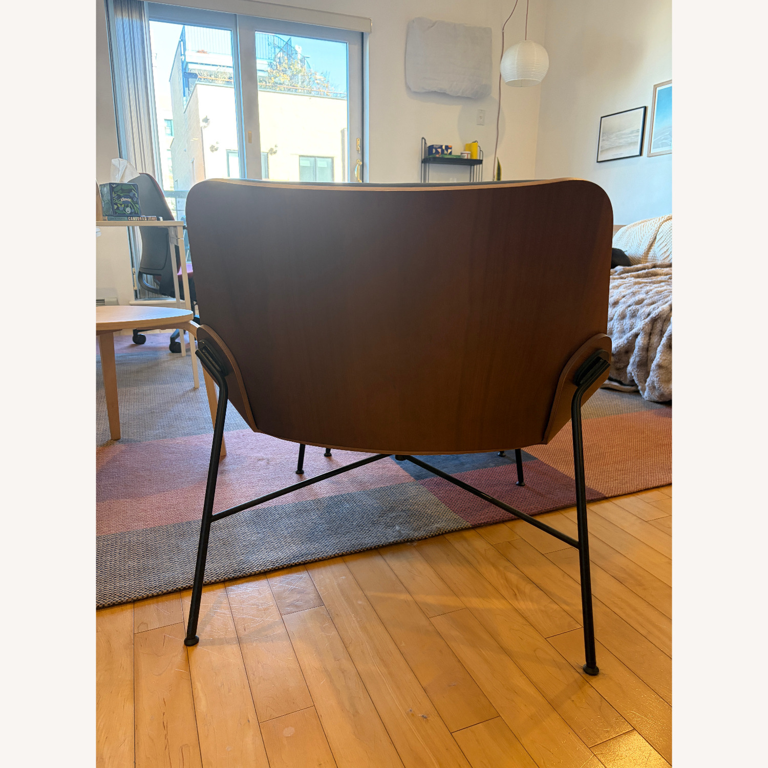 Burrow Vesper Black Leather Chair and Ottoman - image-4