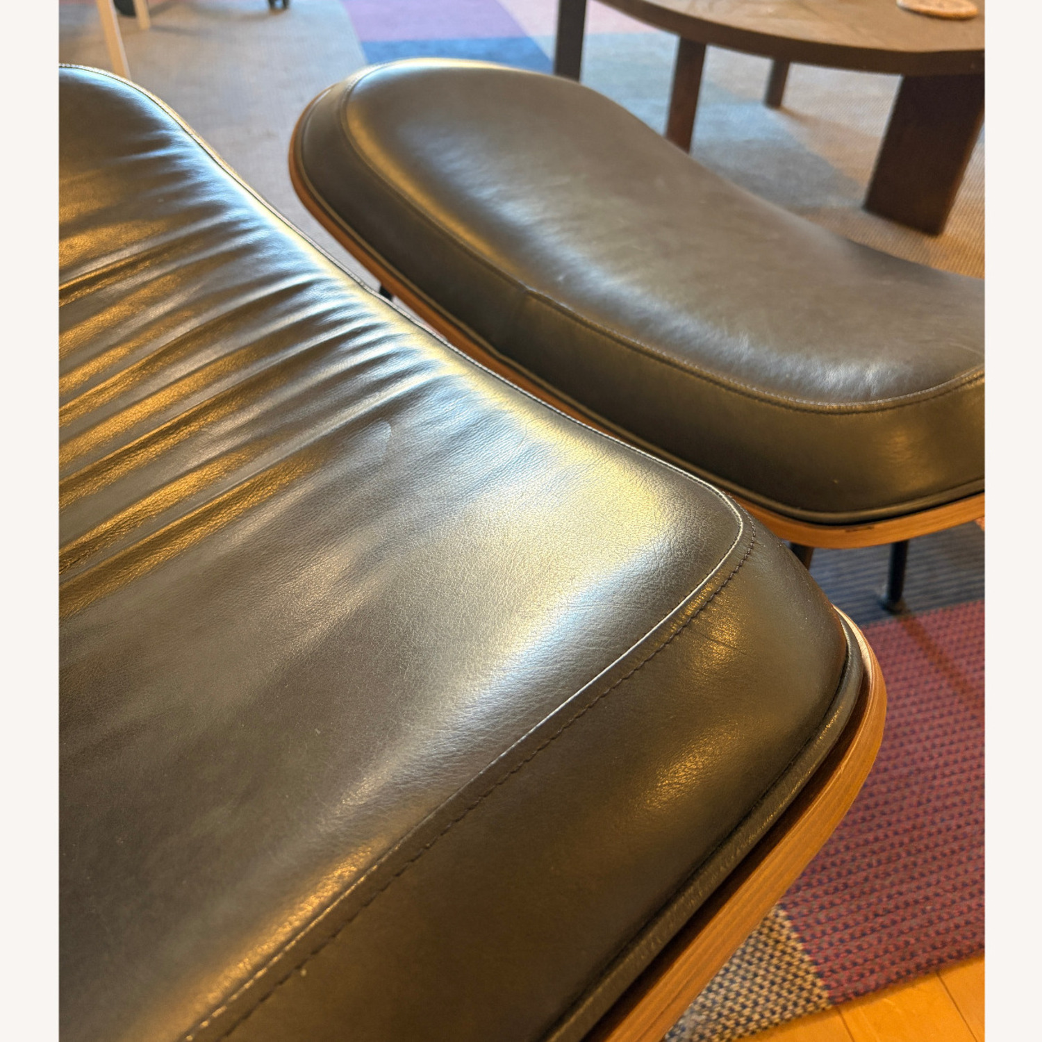 Burrow Vesper Black Leather Chair and Ottoman - image-6