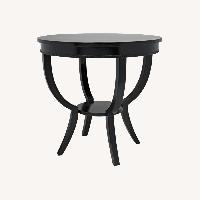 Black Lacquered Wood Side Table