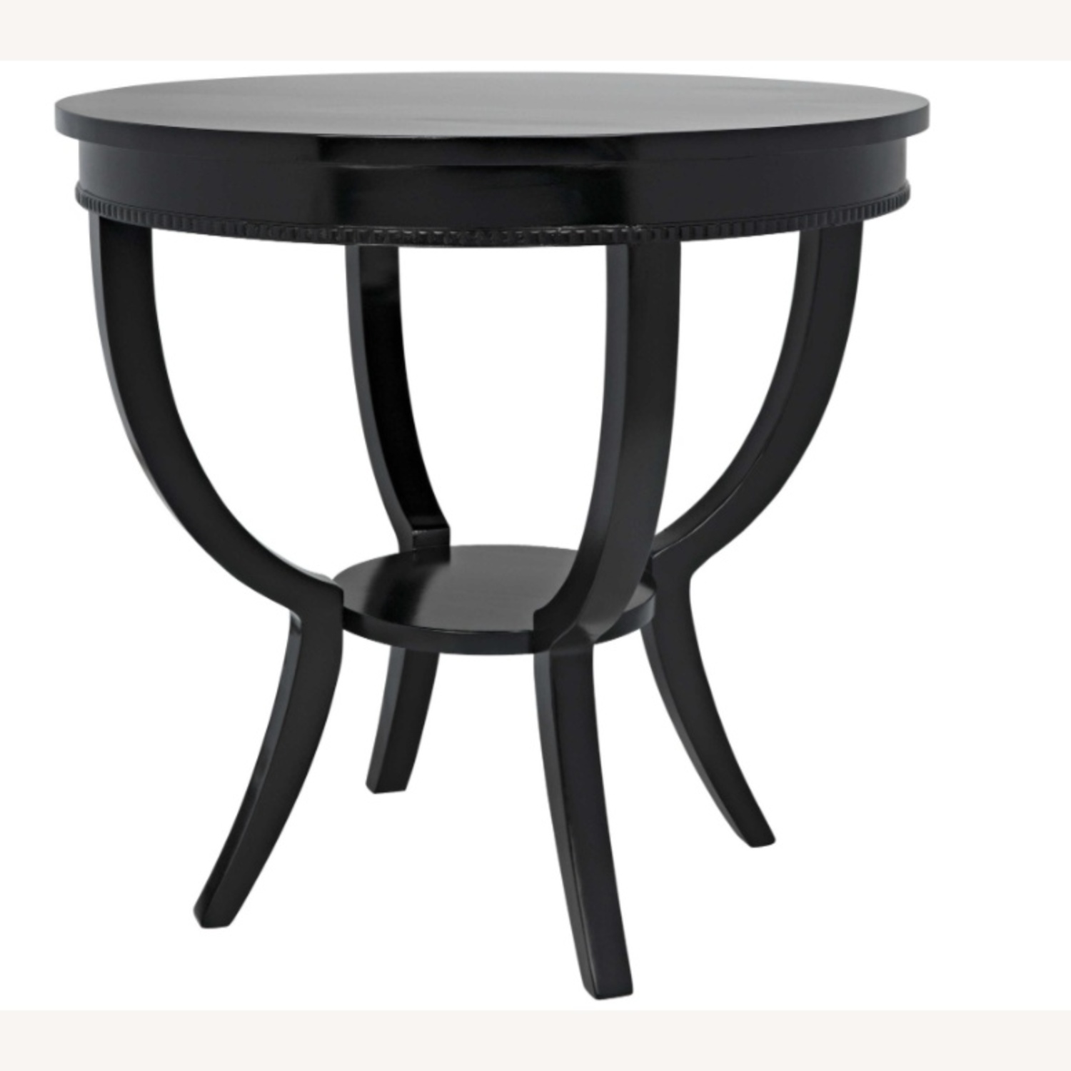 Black Lacquered Wood Side Table - image-0