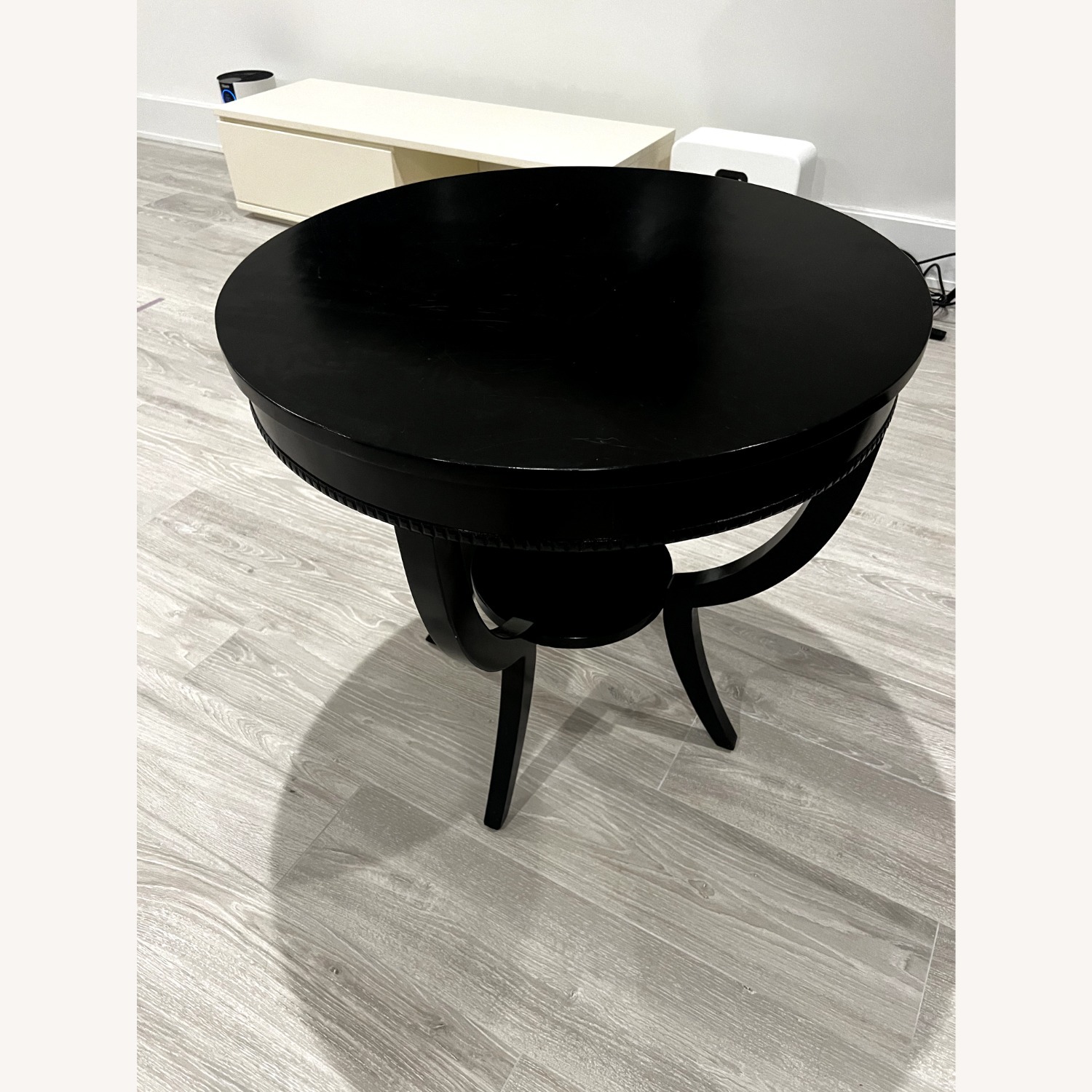 Black Lacquered Wood Side Table - image-1