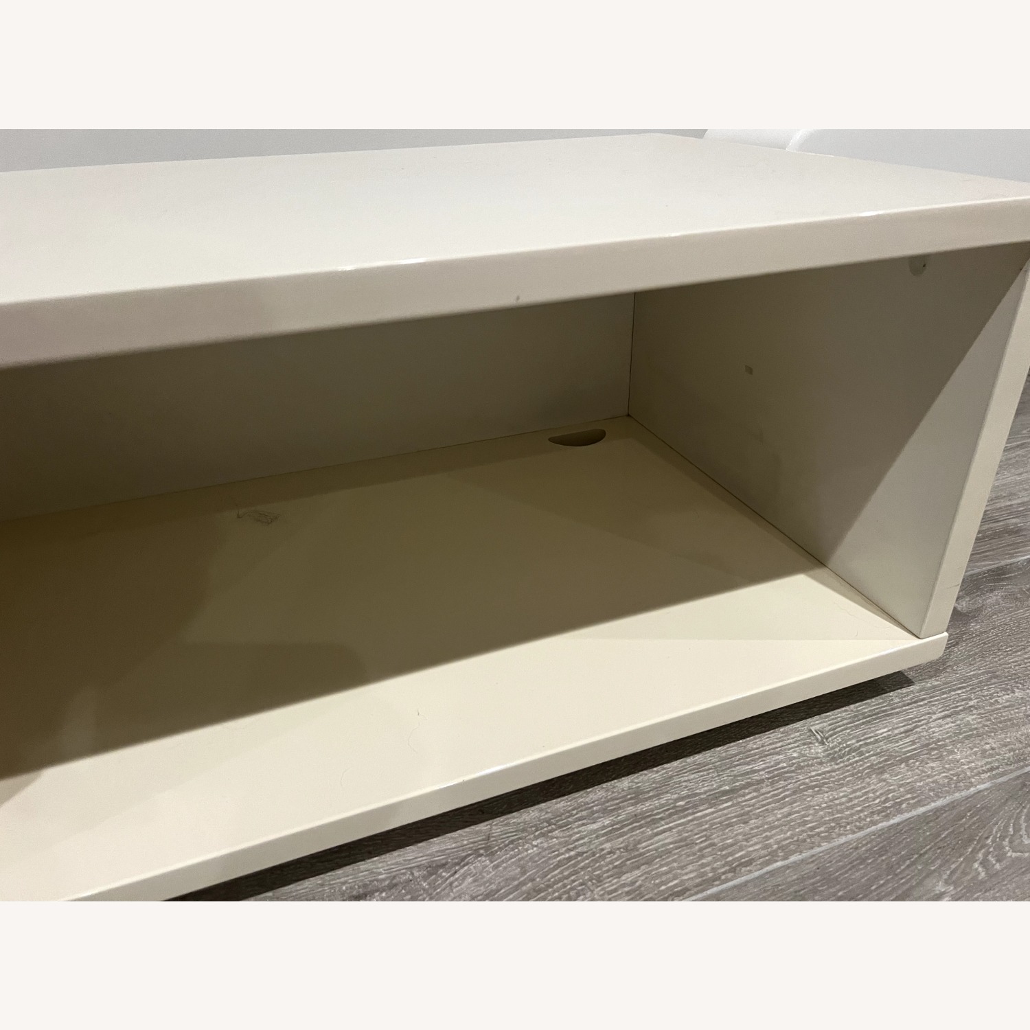 White Gloss Wood TV Stand with Media Storage - image-3