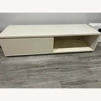White Gloss Wood TV Stand with Media Storage