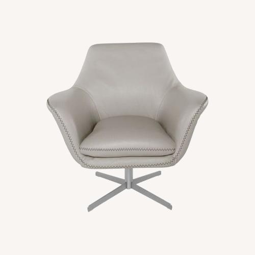 Used Modani Light Gray Leather Accent Chair for sale on AptDeco