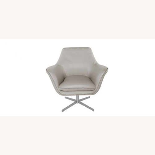 Used Modani Light Gray Leather Accent Chair for sale on AptDeco