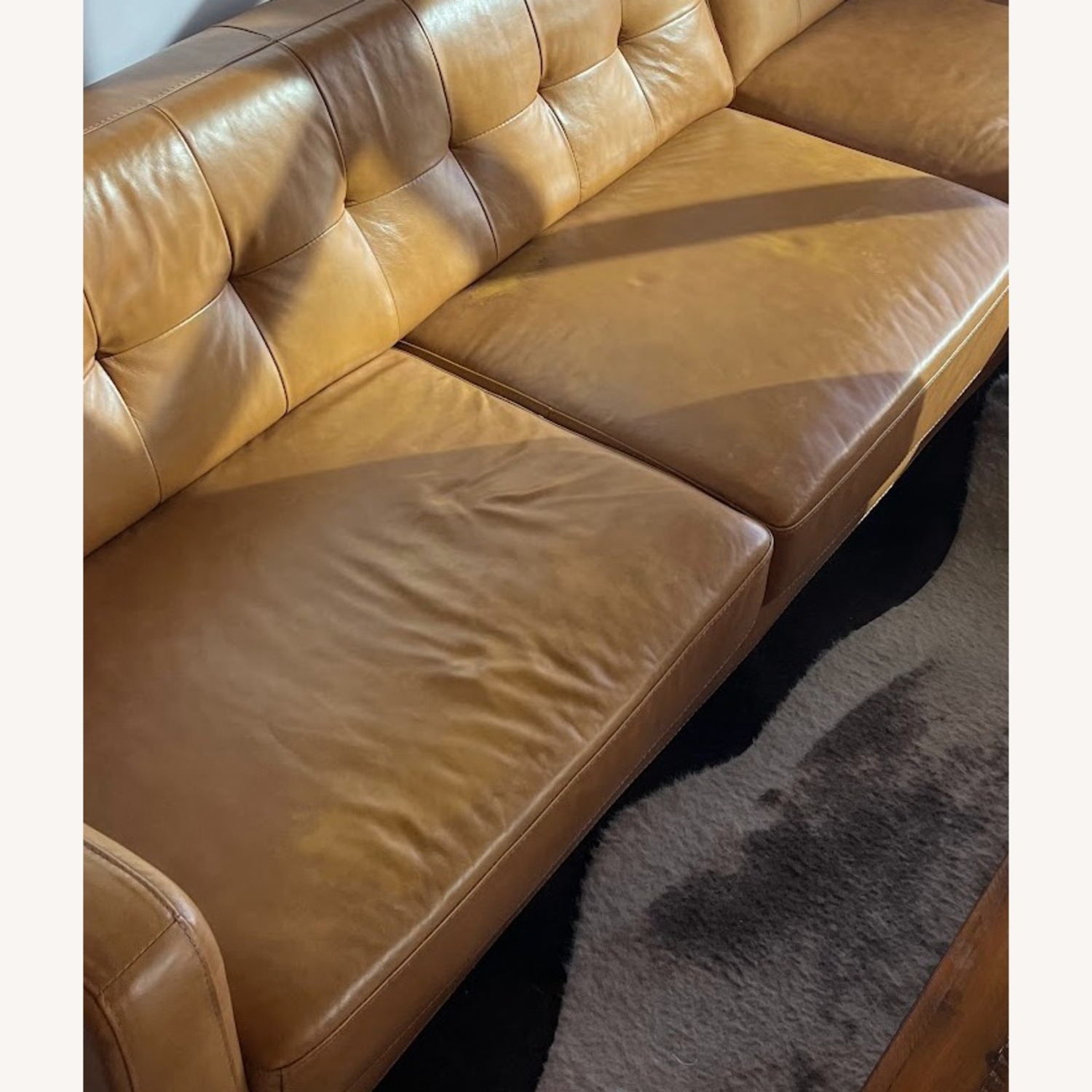 Wayfair Light Brown Leather 2 Piece Sectional - image-3