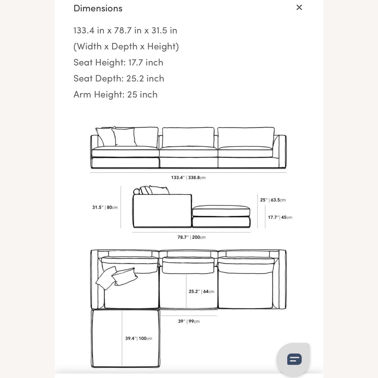 Rove Concepts Milo Dark Gray Fabric 3+ Piece Sectional - image-4