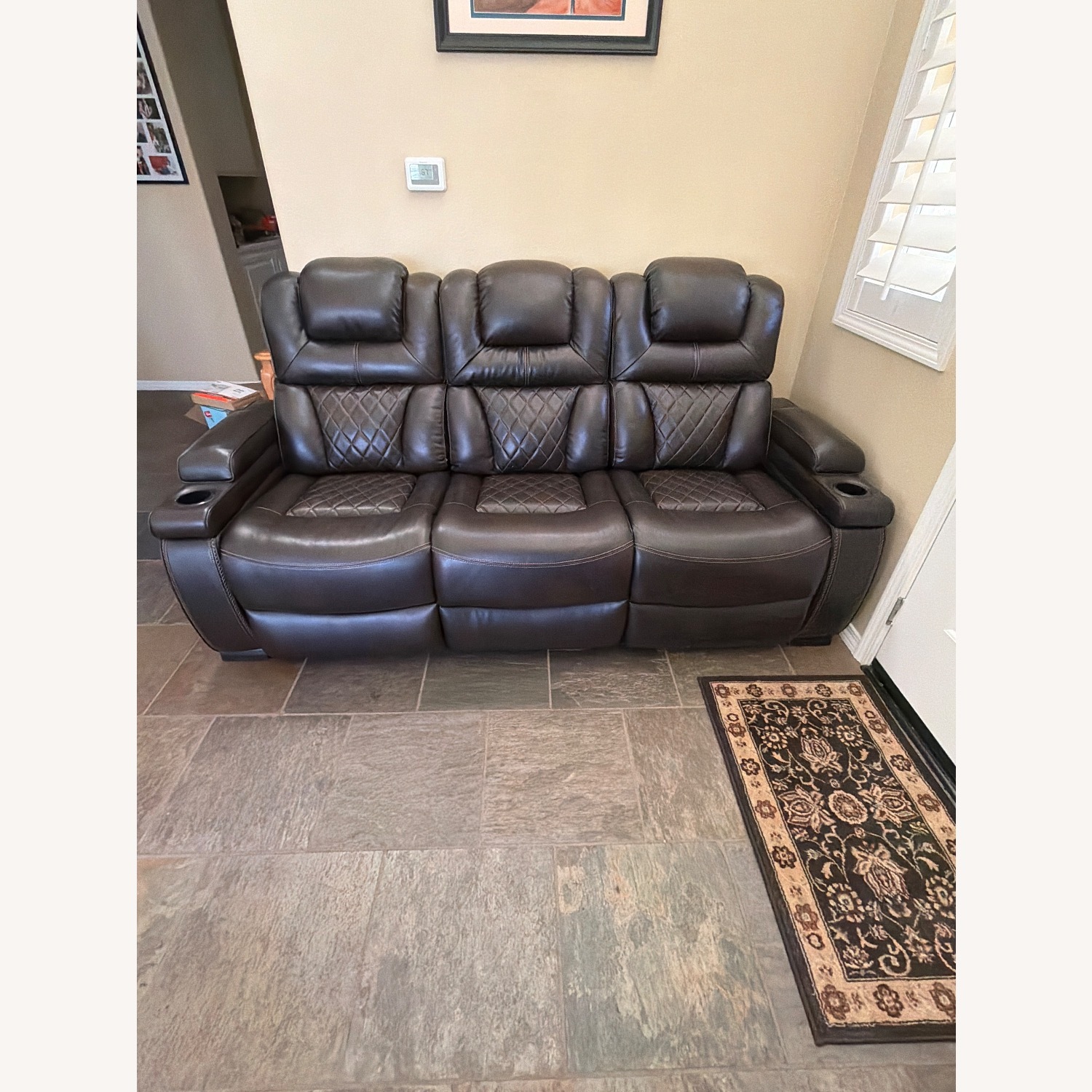 Ashley Furniture Warnerton Dark Brown 3+ Seater Sofa - image-2