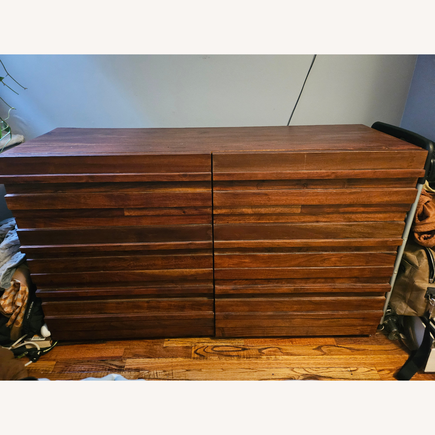 West Elm Stria Dark Brown Wood Dresser - image-1