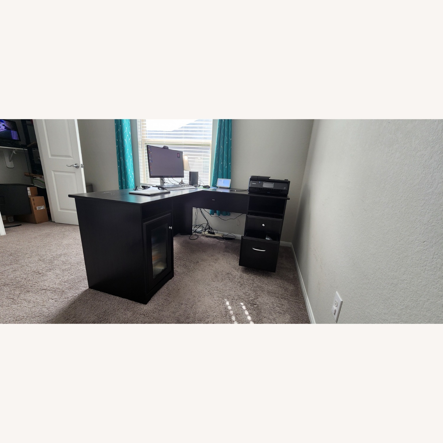 Black Wood Desk - image-1