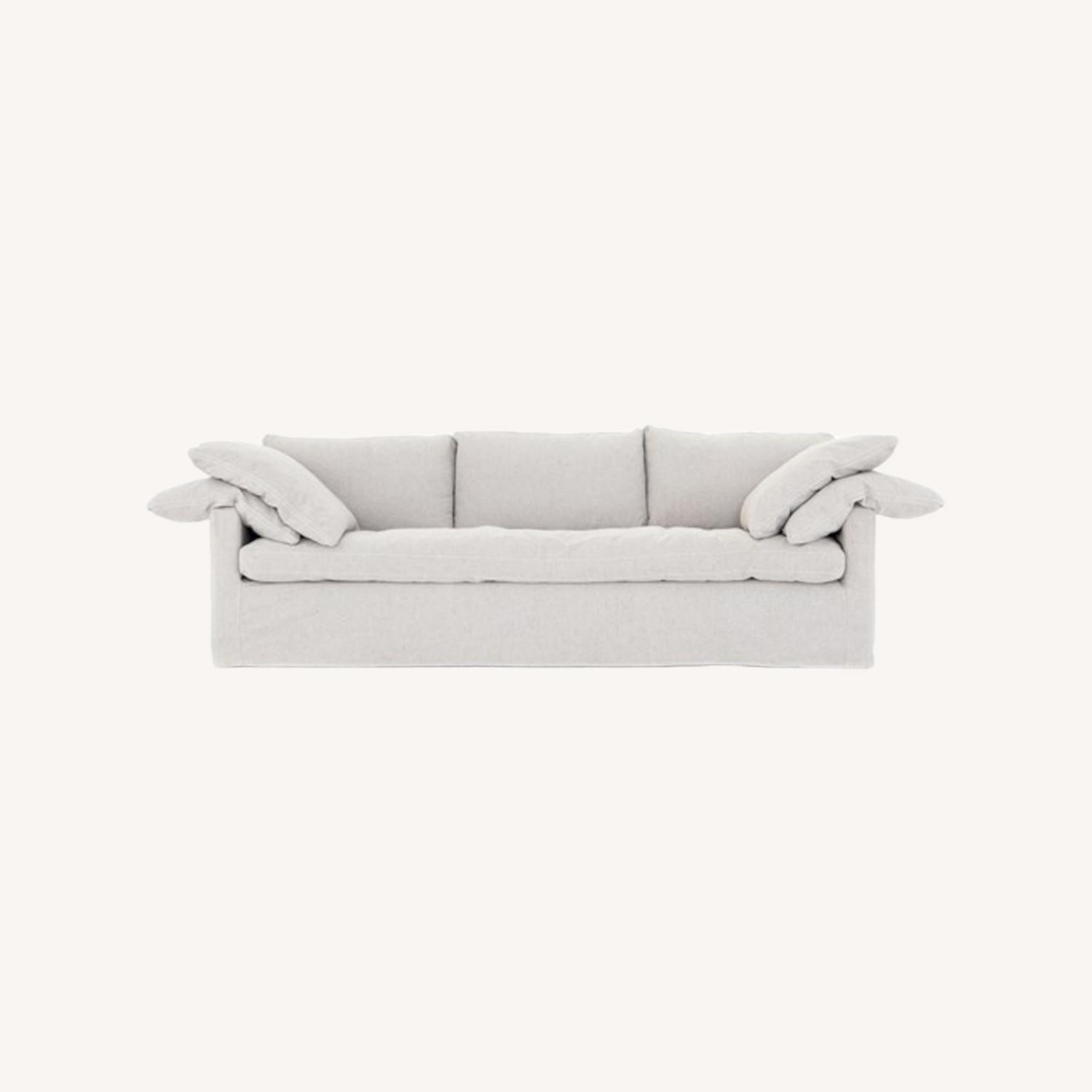 France and Son Orson White Fabric 3+ Seater Sofa - image-0