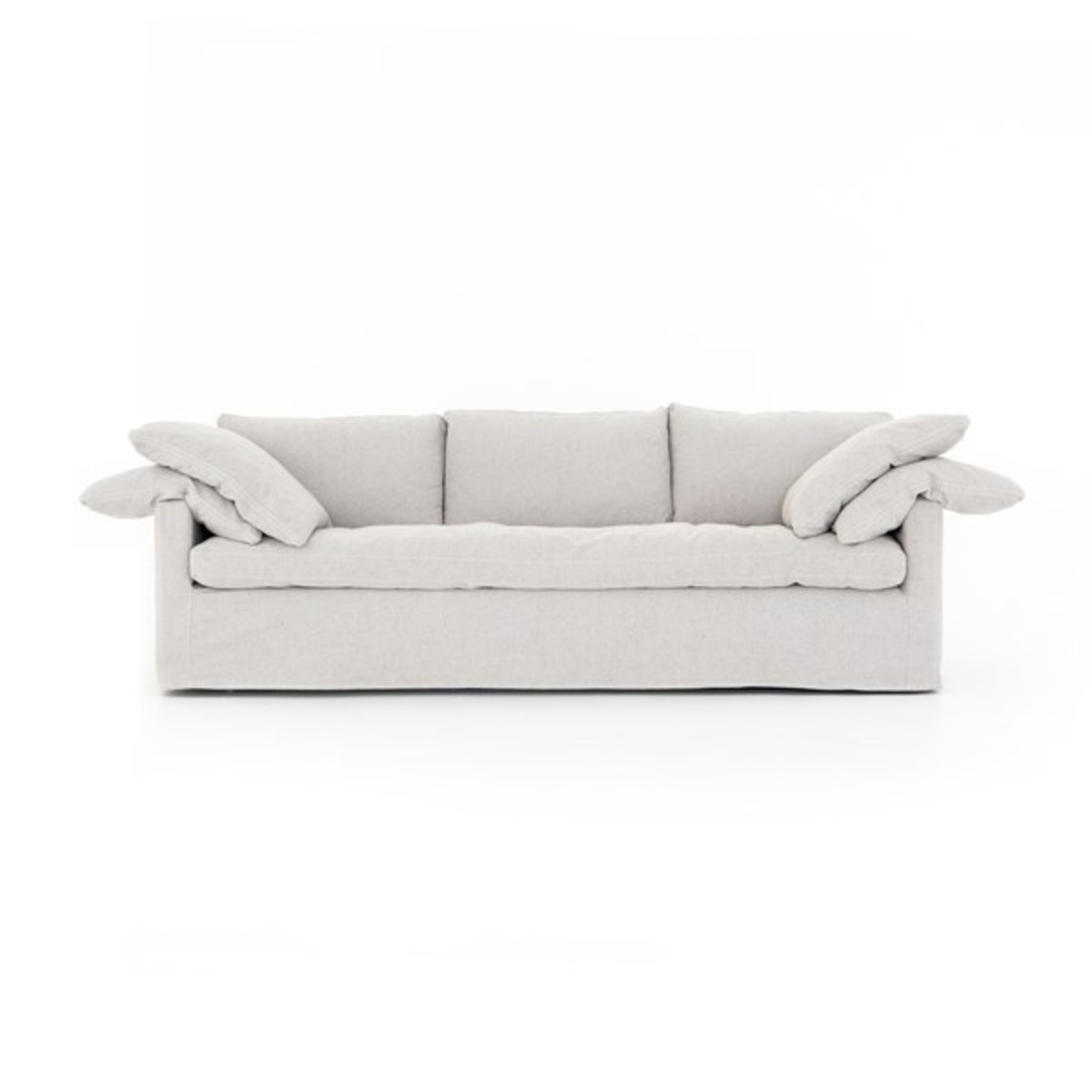 France and Son Orson White Fabric 3+ Seater Sofa - image-4