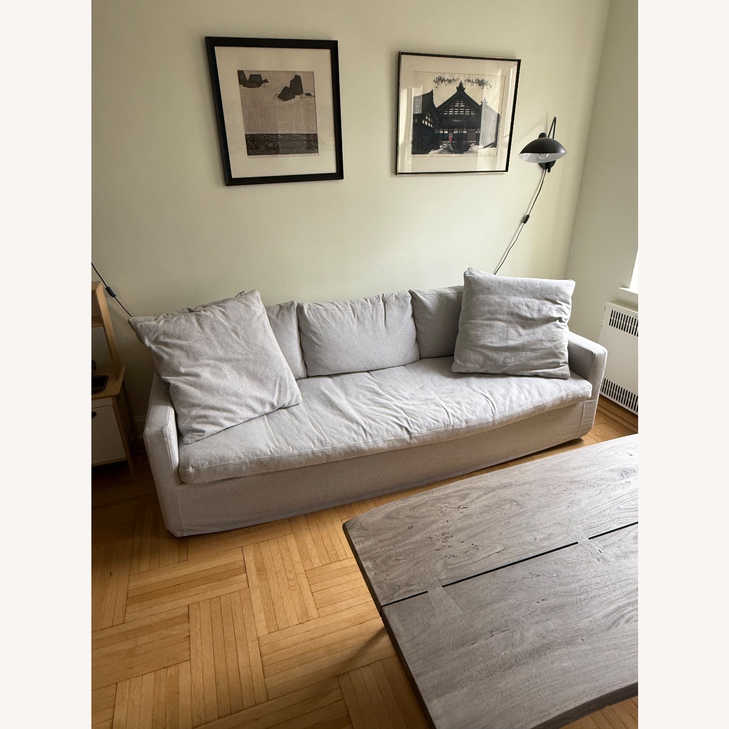 France and Son Orson White Fabric 3+ Seater Sofa - image-2