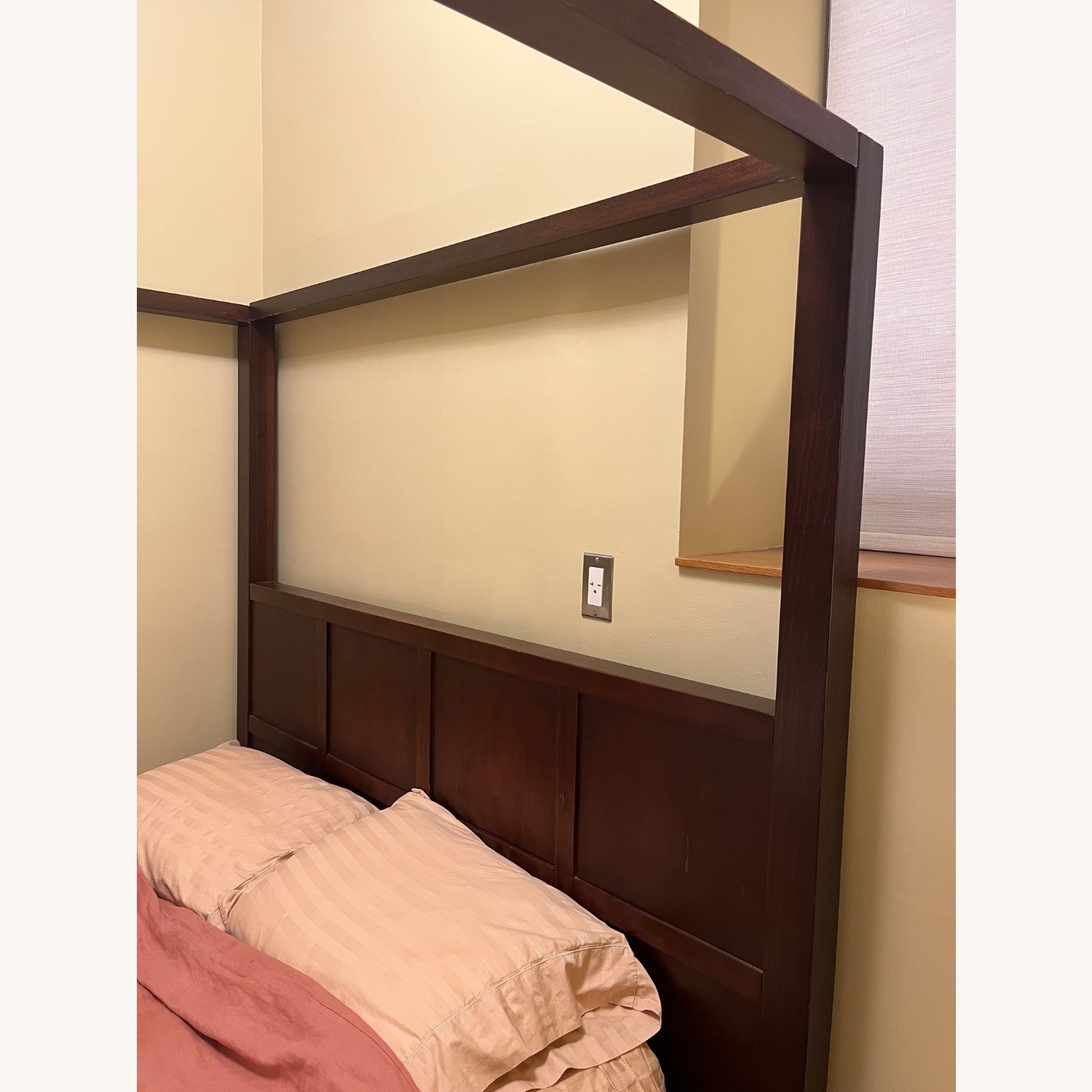 Natural Wood Queen Bed - image-3