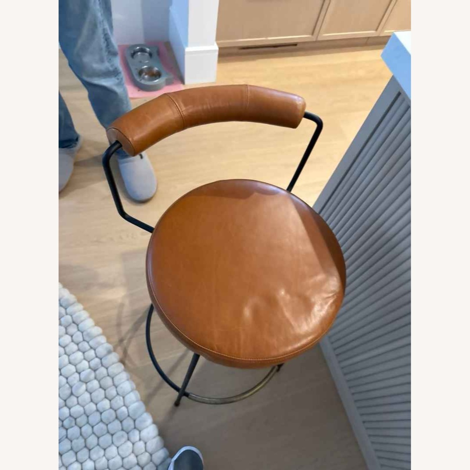 Australian Designed Light Brown Leather Stools - image-11