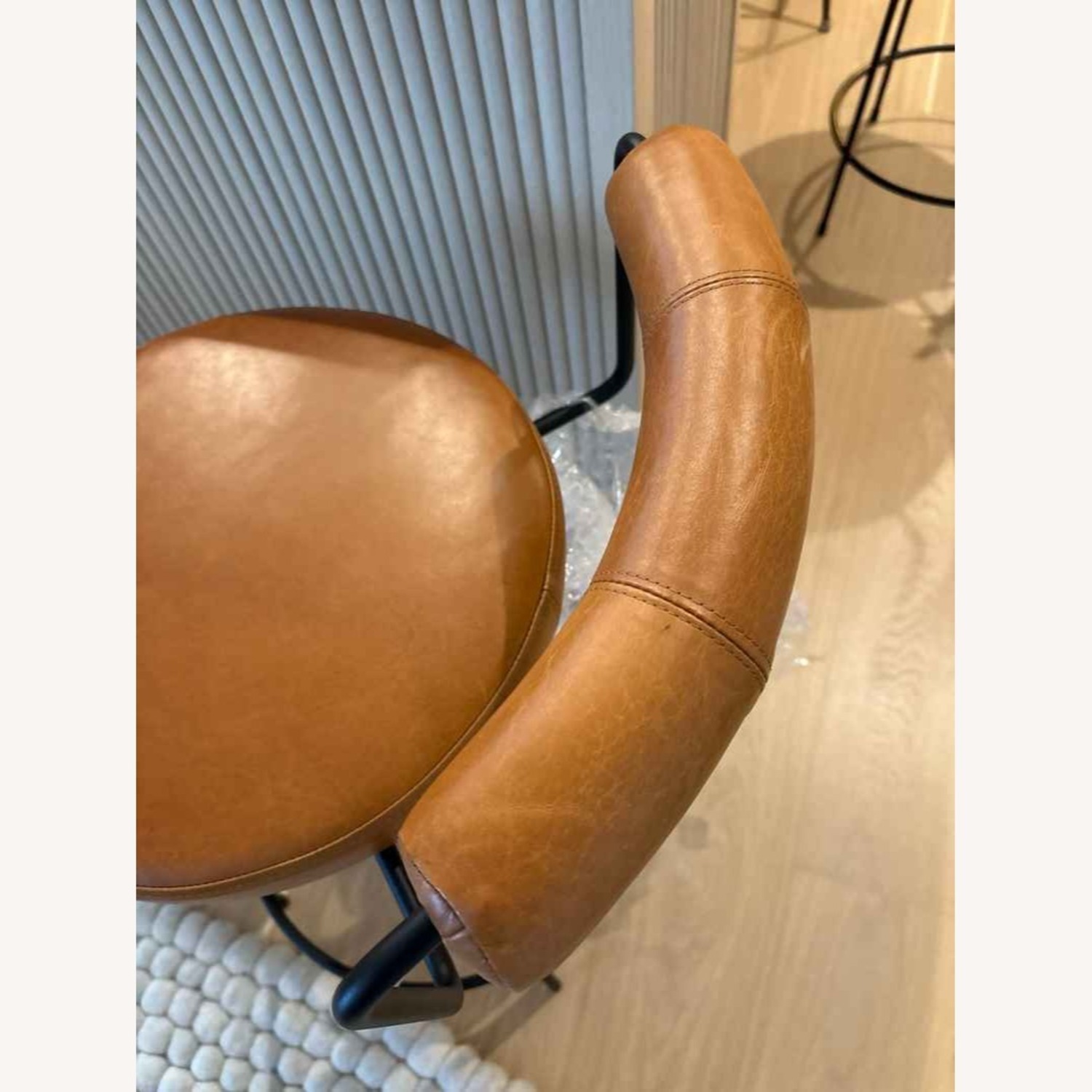 Australian Designed Light Brown Leather Stools - image-9