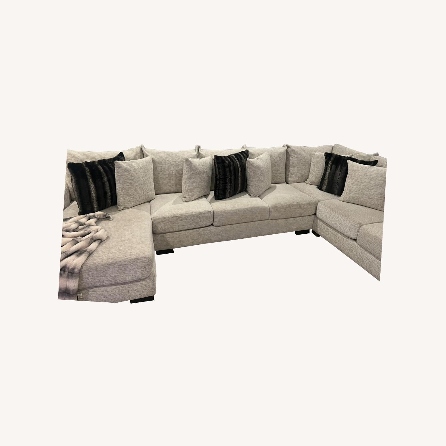 Natural Fabric 3+ Piece Sectional - image-0