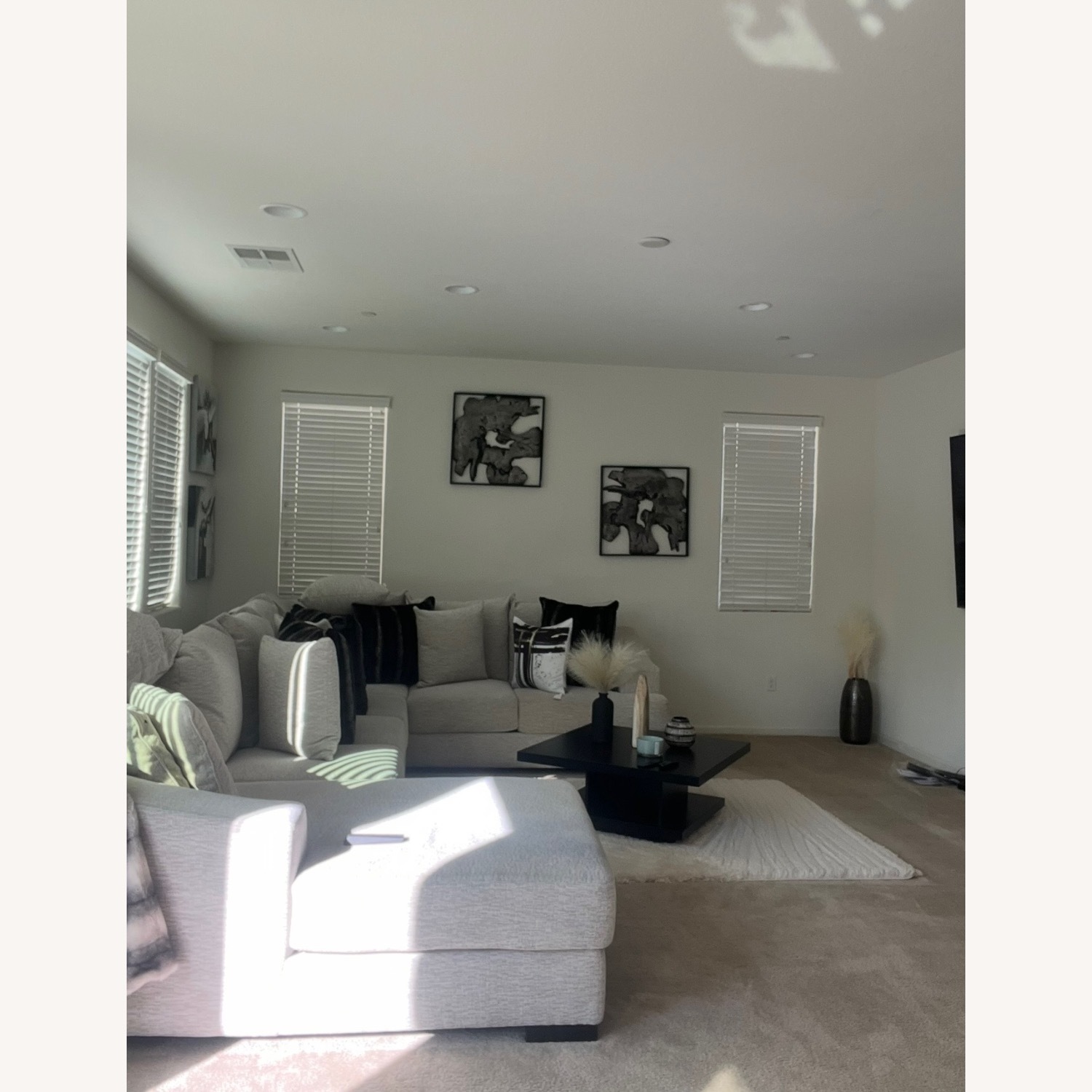 Natural Fabric 3+ Piece Sectional - image-1