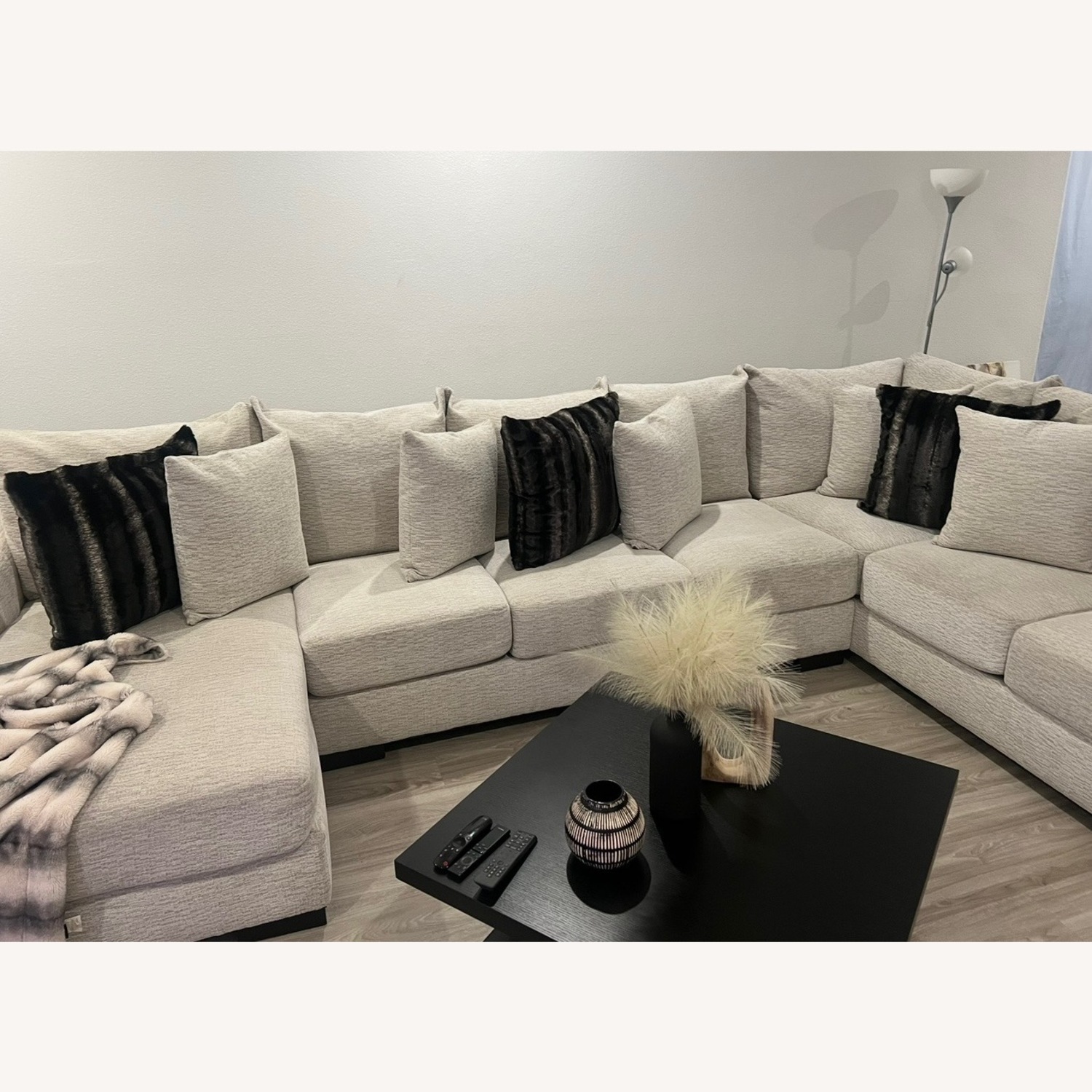 Natural Fabric 3+ Piece Sectional - image-0