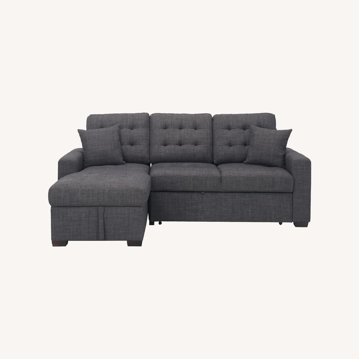 Raymour & Flanigan Dark Gray Fabric Sleeper Sofa - image-0