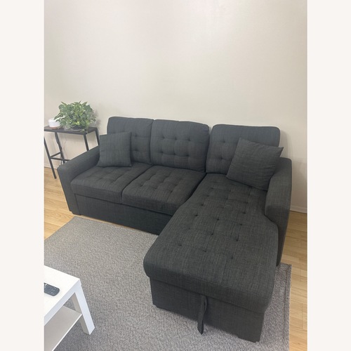 Used Raymour & Flanigan Dark Gray Fabric Sleeper Sofa for sale on AptDeco