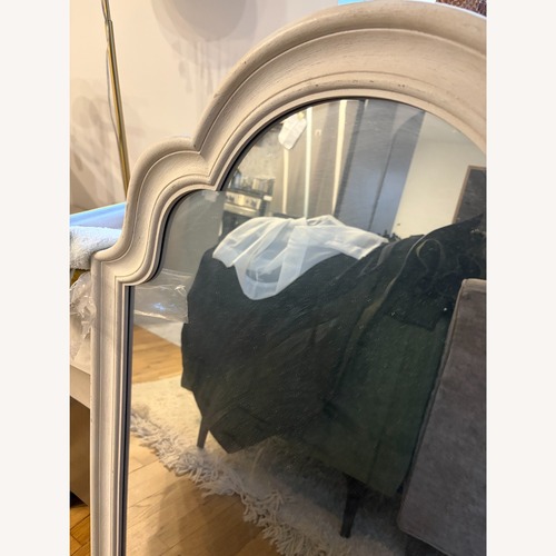 Used White Wood Wall Mirror for sale on AptDeco