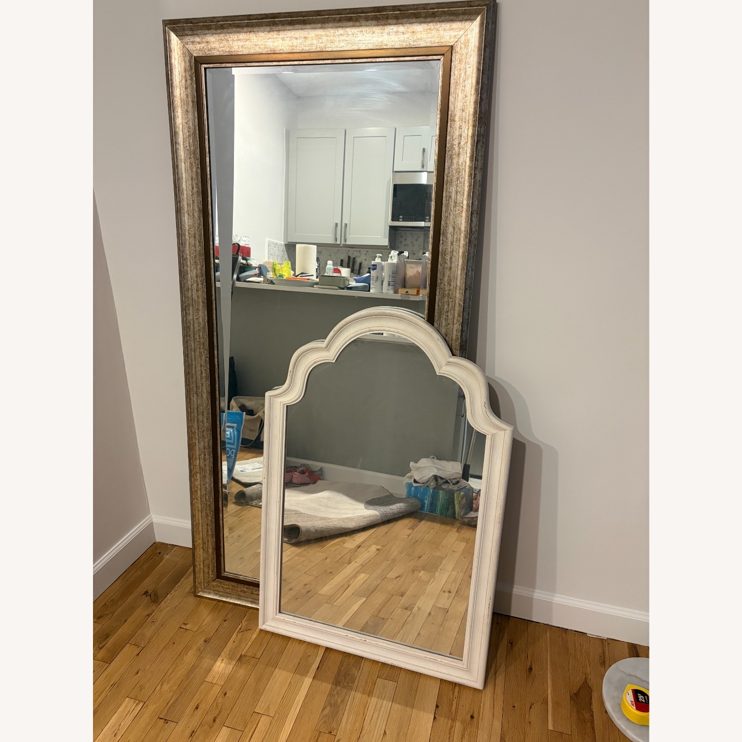 White Wood Wall Mirror - image-2