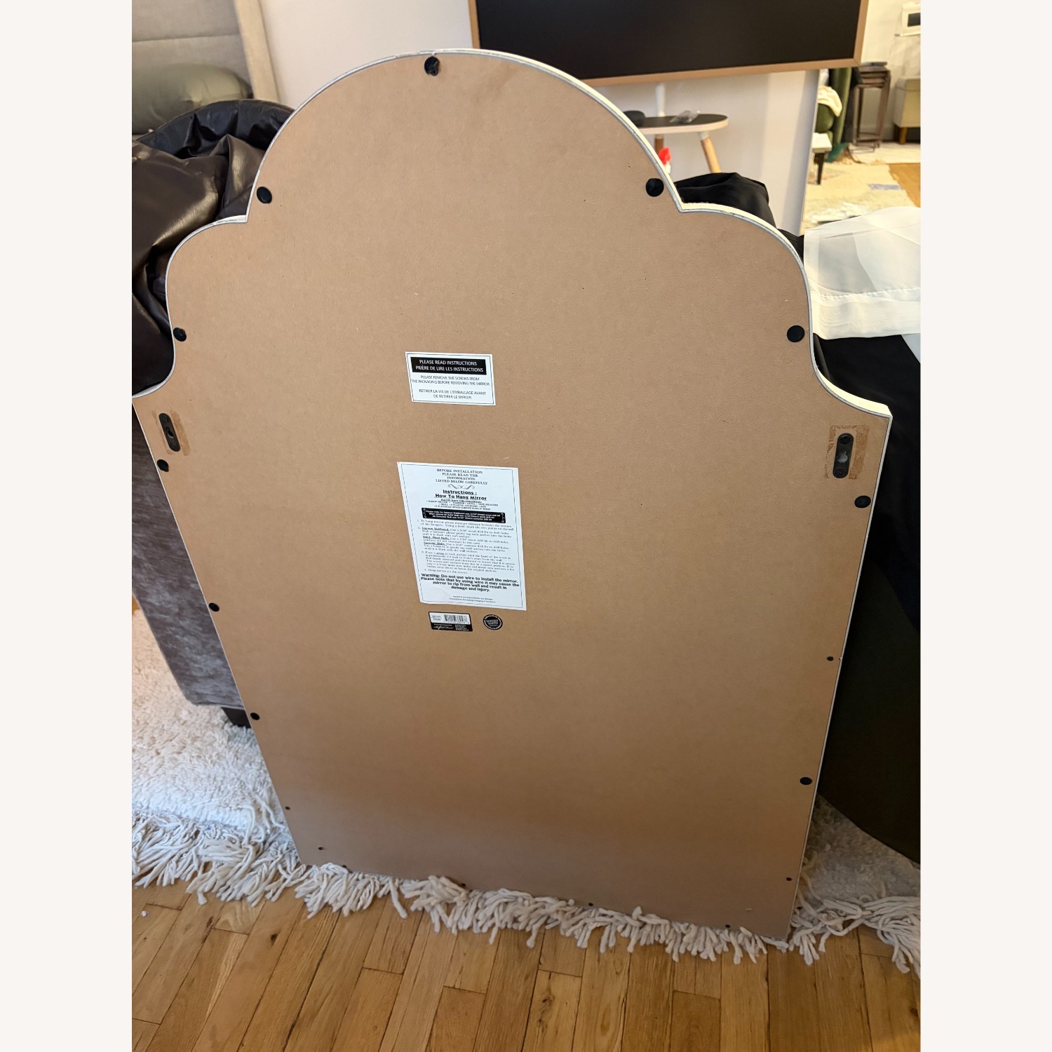 White Wood Wall Mirror - image-3